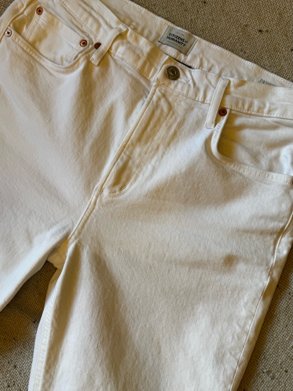 Citizens of Humanity Isola White Cropped Bootcut Jeans Size 29